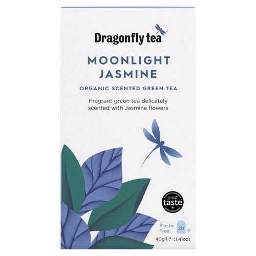 Dragonfly Moonlight Jasmine Green Tea Bags 20's, British Import (Pack of 3)