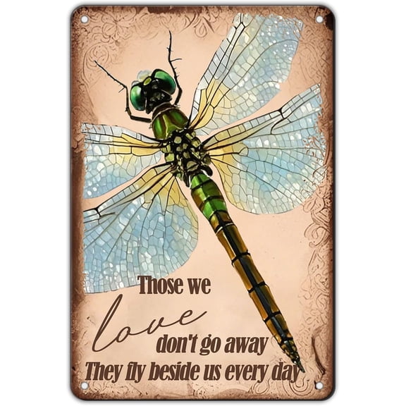 Dragonfly Motivational Quote Iron Sign Dragonfly Retro Metal Tin Sign Home Kitchen Wall Decor 12x8 Inch Funny Dragonfly Plaque