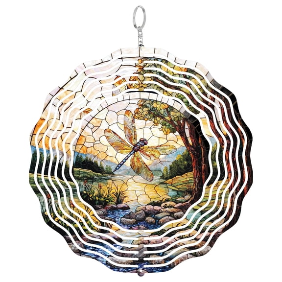 Dragonfly Nature 3D Wind Spinner Kinetic Stainless Steel Outdoor Garden Decor