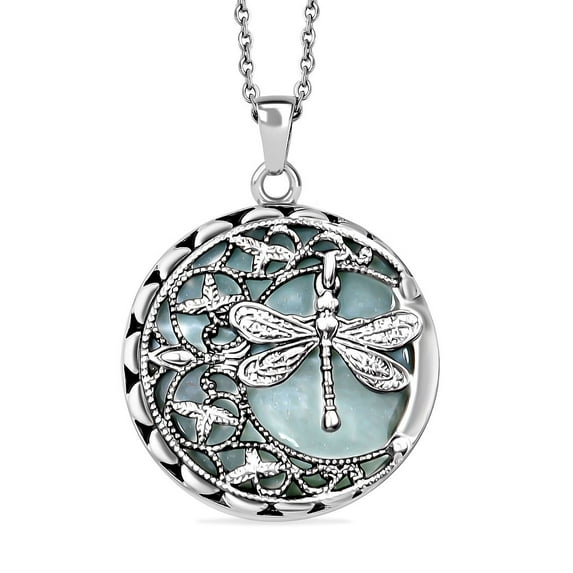 Aventurine Necklace - Mom Necklace Summer Beach Jewelry for Women Dragonfly Birthday Christmas Gifts for Her Gemstone Pendant - 20"