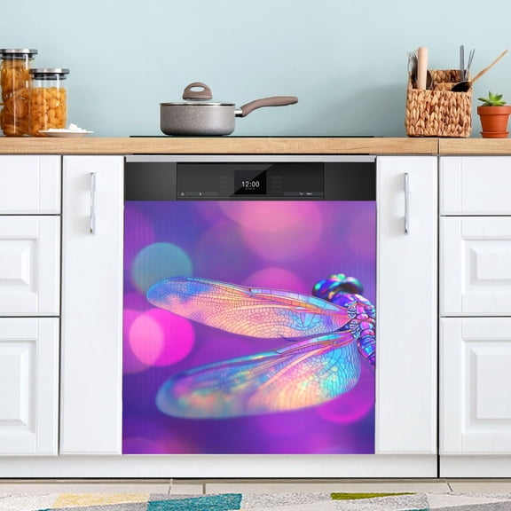 Dragonfly Neon Colored Dishwasher Magnet Refrigerator Magnetic Cover Washing Machine Magnet Sticker Kitchen Decor