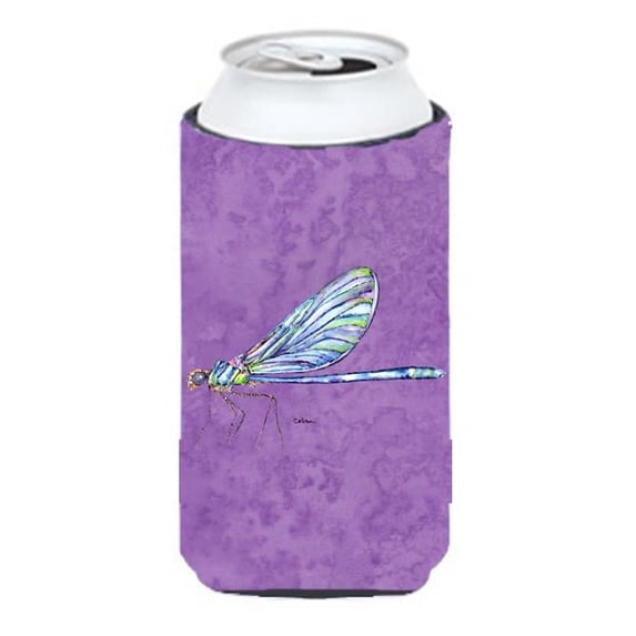 Dragonfly On Purple Tall Boy bottle sleeve Hugger - 22 To 24 oz.