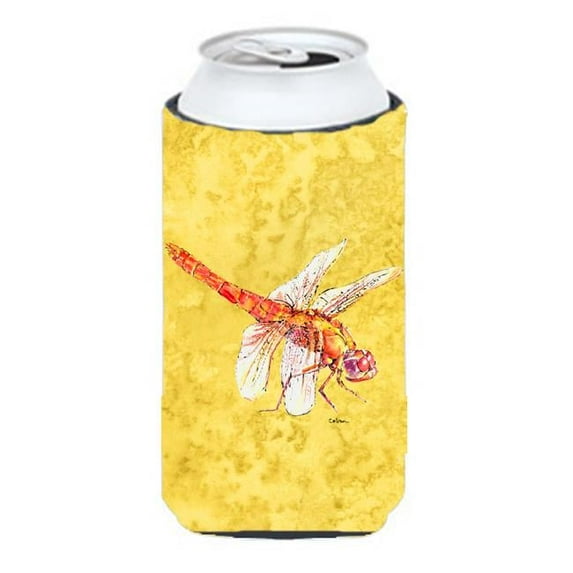 Dragonfly On Yellow Tall Boy bottle sleeve Hugger - 22 To 24 oz.