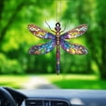 thumbnail image 1 of Dragonfly Ornaments Car, Acrylic Car Decoration, Colorful Stained Glass Rearview Mirror Hanging, Unique Gift for Dad or Mom, Window Hanging Ornament, Dragonfly Car Accessory, 1 of 4
