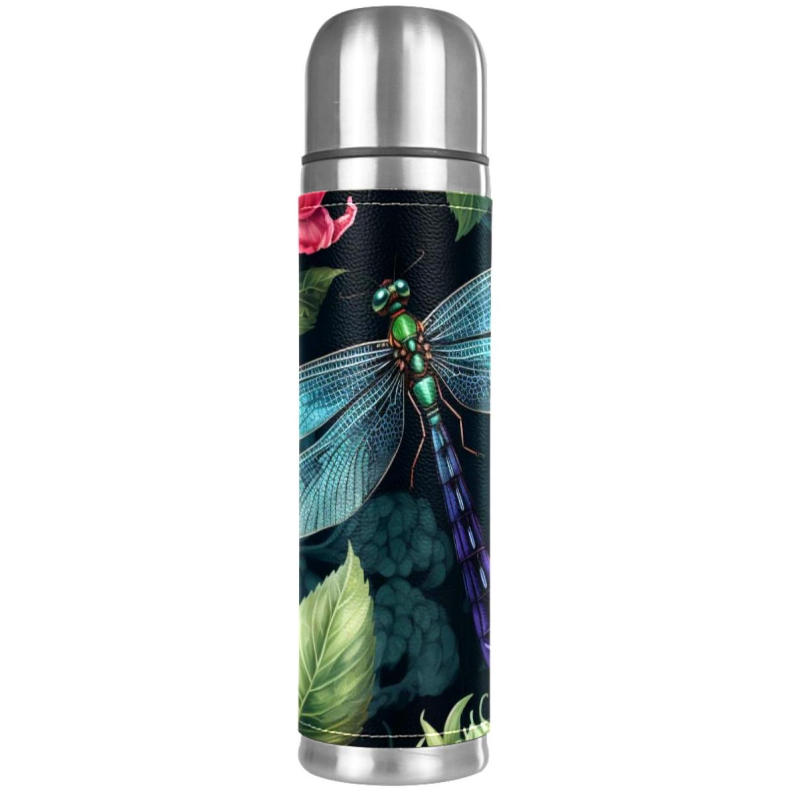 Dragonfly Pattern Premium Insulated Water Bottle - Water Mug with Food ...