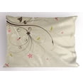 thumbnail image 1 of Dragonfly Pillow Sham Spring Field Bouquet Shabby Chic Abstract Blossom Greenland Graphic Art, Decorative Standard Queen Size Printed Pillowcase, 30 X 20 Inches, Tan Brown Pale Pink, by Ambesonne, 1 of 2