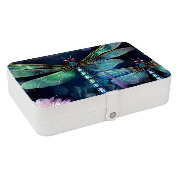 Dragonfly Portable PU Leather Earring Holder with Removable Compartment - Jewelry Stand, Display Case, and Jewelry Boxes