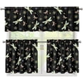 thumbnail image 1 of Dragonfly Print Kitchen Window Curtains Valance and Tier Set, 3 Piece Set Rod Pocket Short Curtains, Autumn Window Treatment for Bedroom European Curtains with Rod Pocket, 1 of 6