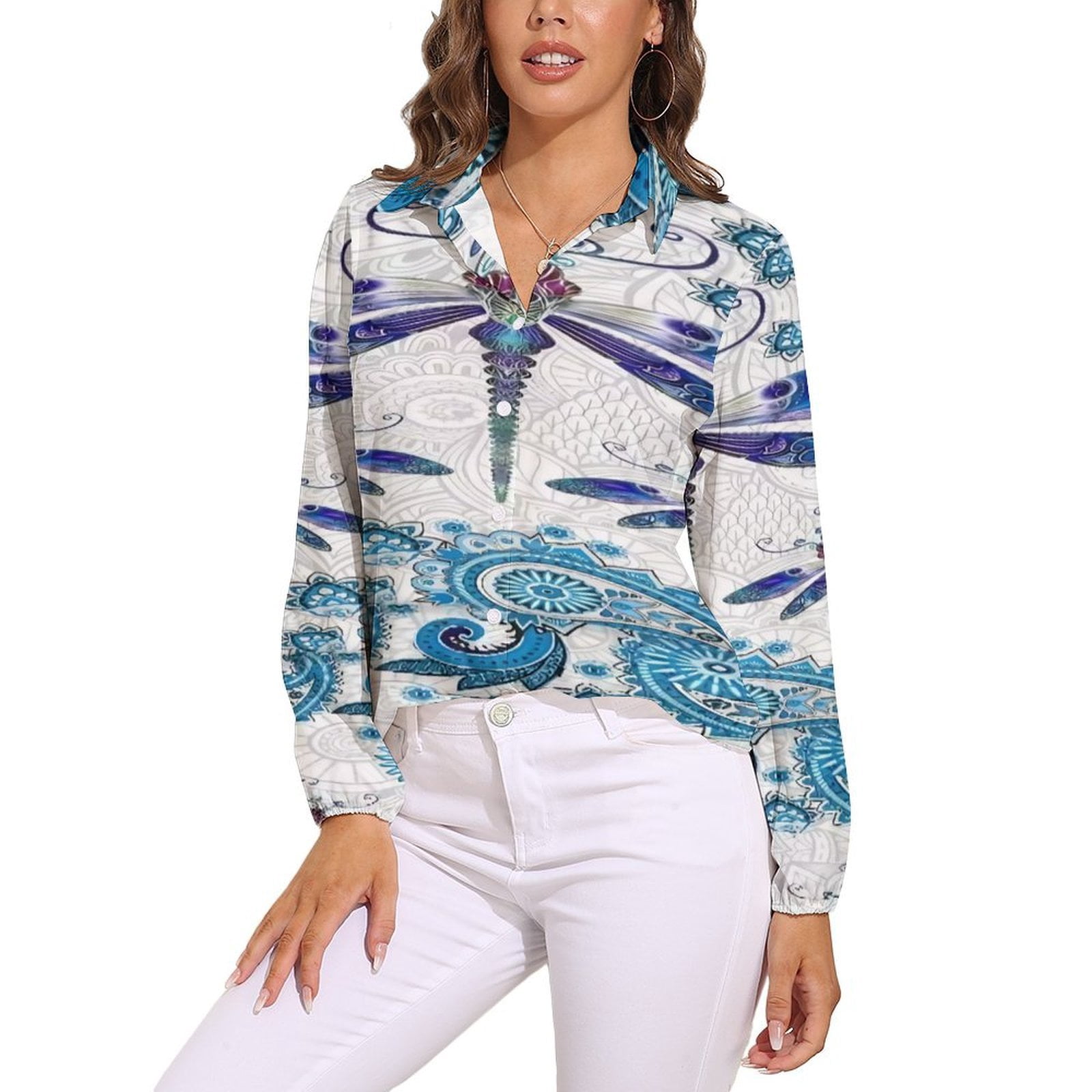 dragonfly-print-long-sleeve-blouse-woman-streetwear-casual-shirts