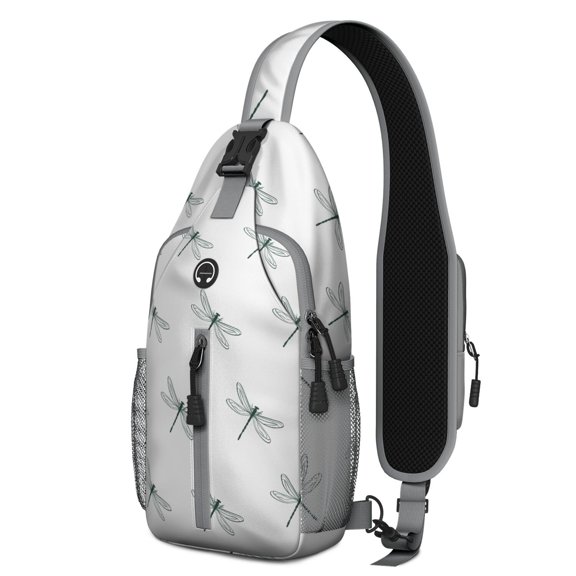 Dragonfly Print Sling Backpack, Lightweight Crossbody Daypack with Nature Lover Insect Pattern, Artistic Dragonfly Design, Anti-theft Travel Bag for Outdoor Activities, Daily Commute, Gym Use