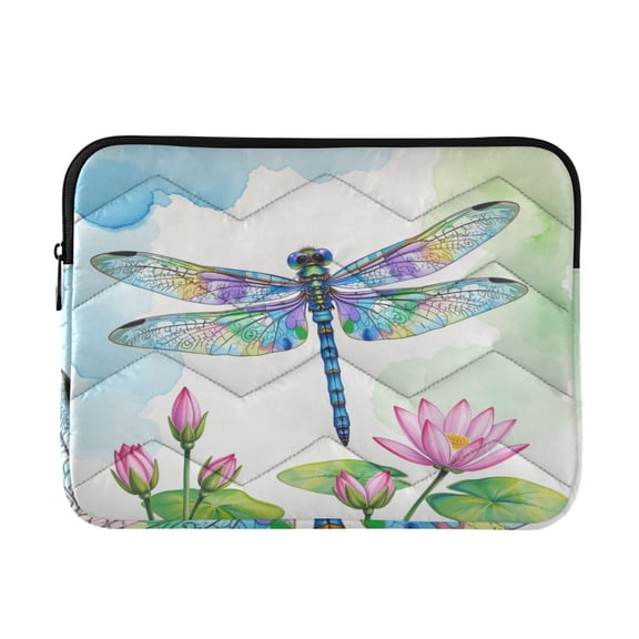 Dragonfly Printed Laptop Sleeve 13-14 Inch Computer Bag & Laptop Case for Women Men with Zippe for Work Travel