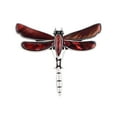 thumbnail image 1 of Dragonfly Retro Silver Red Abalone Shell Flying Bug Brooch Pin Accessories, Red, 1 of 6