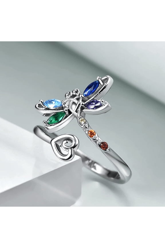 Dragonfly Rings for Women Sterling Silver 7 Chakra Dragonfly Jewelry Rings Jewelry