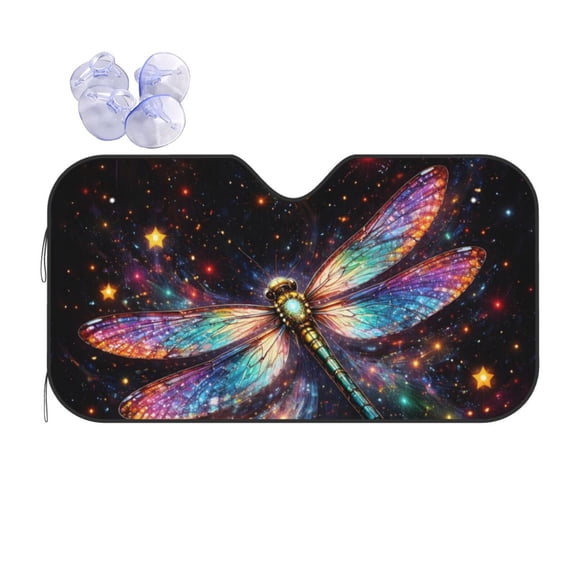 Dragonfly Rose Fantasy Car Windshield Sun Shade Universal Fit Auto Sun Visor Protector