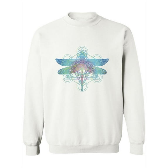 Dragonfly Sacred Geometry Design Sweatshirt Women -Image by Shutterstock, Female 4X-Large
