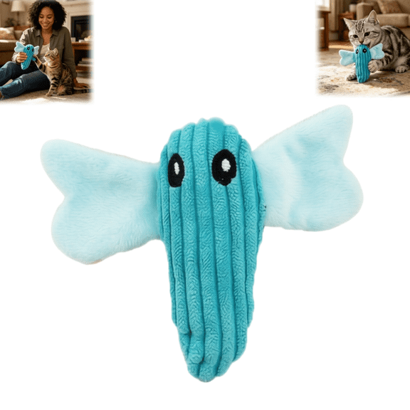 Dragonfly Shaped Catnip Cat Toy, Plush Interactive Teasing and Chewing Toy for Indoor Cats, Fun Self-Play Accessory