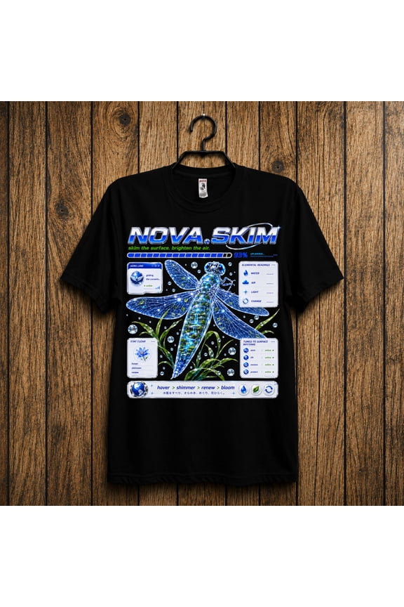 Dragonfly Shirt, Frutiger Aero Tshirt, Y2K Vaporwave Tee, Cybercore Bug Top, Vintage 2000s Aesthetic Gift, Mystical Insect Tee, NOVA.SKIM, Unisex T-Shirt