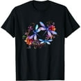 thumbnail image 1 of Dragonfly Shirts For Women Chakra Color Flower Dragonflies T-Shirt, 1 of 4