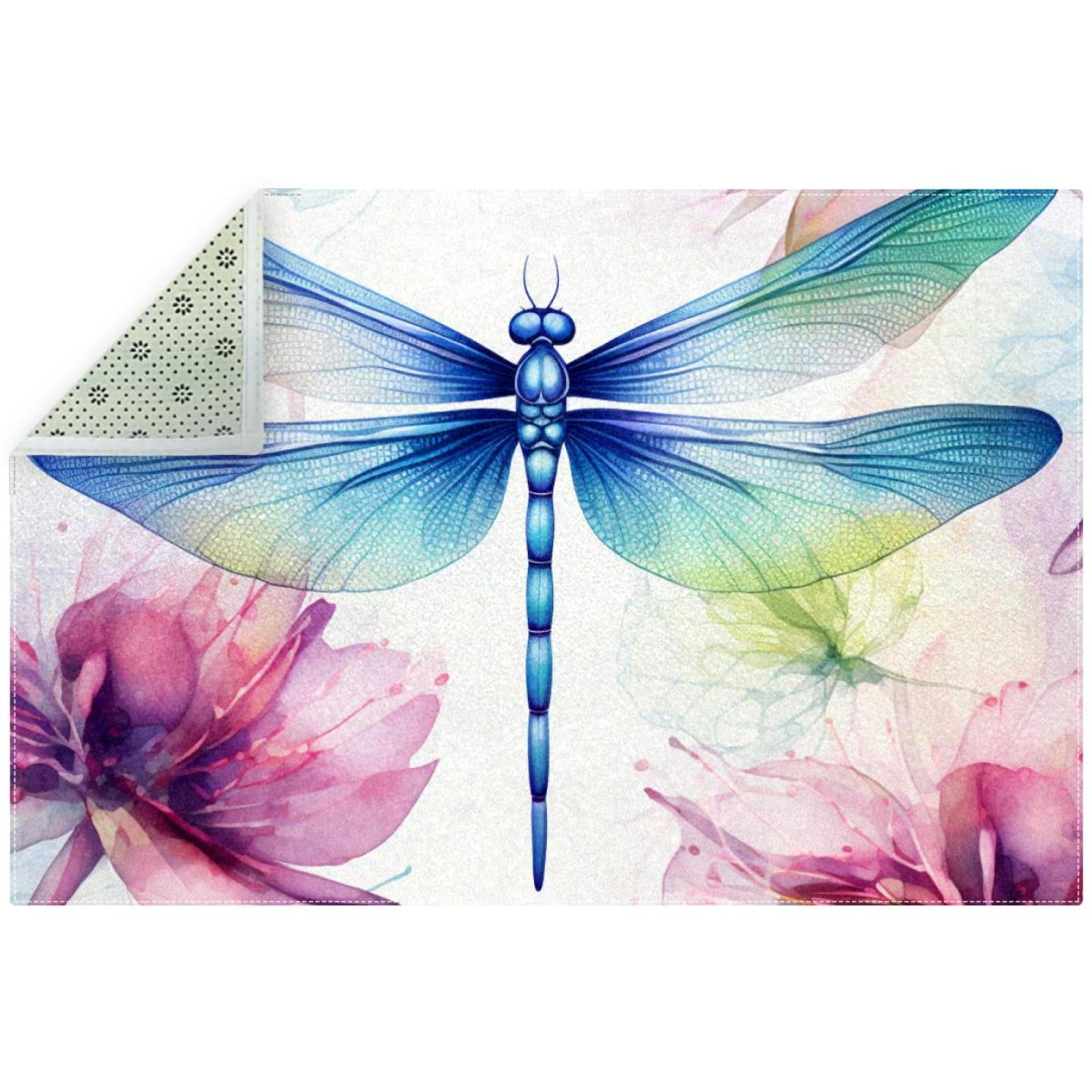 Dragonfly Soft and Durable Living Room Area Rug Floor Mat with Right