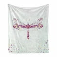 thumbnail image 1 of Dragonfly Soft Flannel Fleece Blanket, Futuristic Featured Dragonfly with Spot Effects Properties Winged Flying Theme, Cozy Plush for Indoor and Outdoor Use, 70" x 90", Purple Yellow, by Ambesonne, 1 of 6
