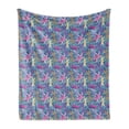thumbnail image 1 of Dragonfly Soft Flannel Fleece Blanket, Hand Drawn Grunge Effect Dragonflies with Vintage Style Color Splashes Background, Cozy Plush for Indoor and Outdoor Use, 70" x 90", Multicolor, by Ambesonne, 1 of 6
