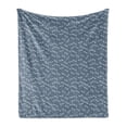 thumbnail image 1 of Dragonfly Soft Flannel Fleece Blanket, Tropical Wildlife Pattern Japanese Style Oriental Nature Inspired Pattern, Cozy Plush for Indoor and Outdoor Use, 70" x 90", Slate Blue White, by Ambesonne, 1 of 5
