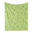 thumbnail image 1 of Dragonfly Soft Flannel Fleece Throw Blanket, Flowers and Dragonflies Kids Boys Spring Season Inspiration Image, Cozy Plush for Indoor and Outdoor Use, 50" x 60", Hunter Green Pistachio, by Ambesonne, 1 of 5