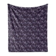 thumbnail image 1 of Dragonfly Soft Flannel Fleece Throw Blanket, Tropical Insect with Ornate Wings on Dark Purple Backdrop, Cozy Plush for Indoor and Outdoor Use, 50" x 60", Dark Purple Aqua Lilac, by Ambesonne, 1 of 5