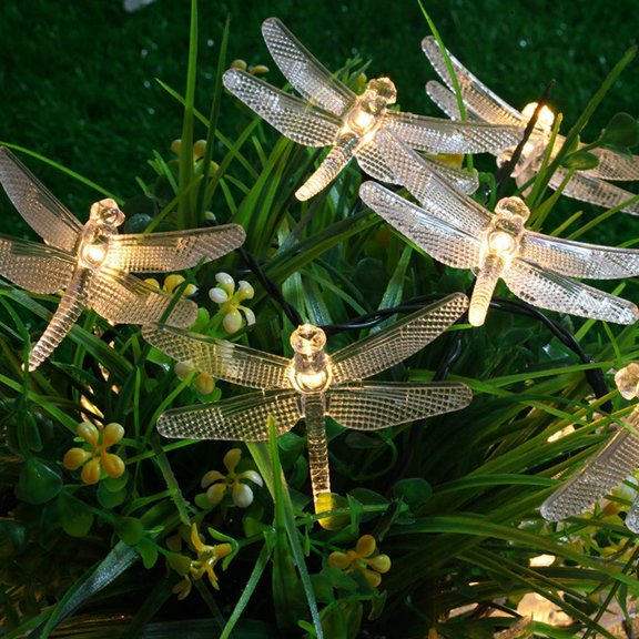 Dragonfly Solar String Lights, 6m 30 LED Dragonfly Indoor Outdoor Lights Waterproof