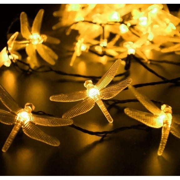 Dragonfly Solar String Lights, Dragonfly Lights 6M 30 LED Dragonfly Outdoor Lights Waterproof for Garden