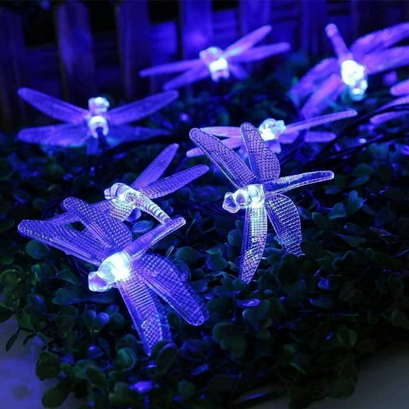 Dragonfly Solar String Lights, Dragonfly Lights 6M 30 LED Dragonfly Outdoor Lights Waterproof for Garden
