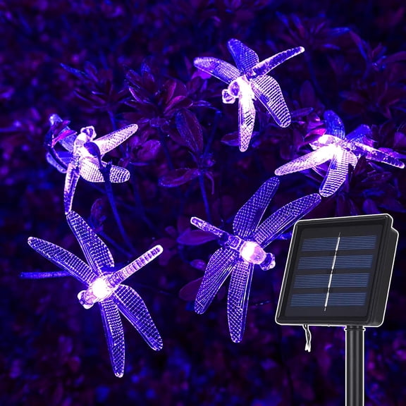 Dragonfly Solar String Lights Outdoor, 16.4ft 20 LED Waterproof Fairy Lights Decorative Lighting for Indoor Outdoor Home Garden Lawn Fence Patio Party and Holiday Decorations