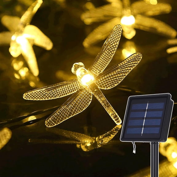 Dragonfly Solar String Lights Outdoor, 16.4ft 20 LED Waterproof Fairy Lights Decorative Lighting for Indoor Outdoor Home Garden Lawn Fence Patio Party and Holiday Decorations