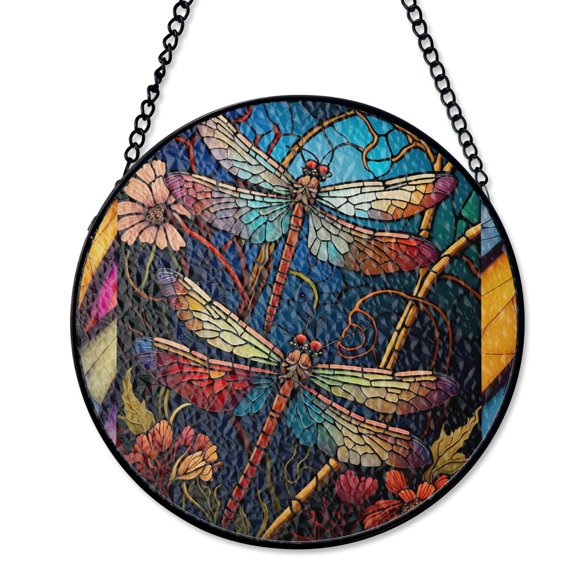 Dragonfly Spring Suncatcher Stained Glass Summer Bug Yard Art