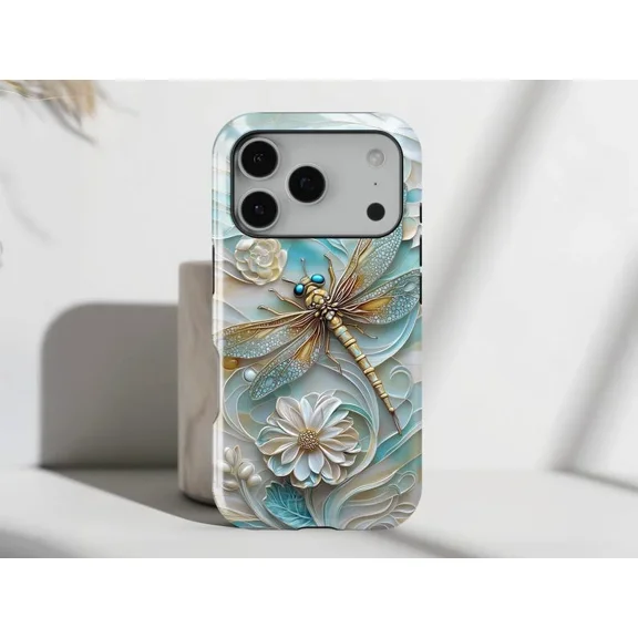 Dragonfly Stained Glass Insect Nature Protective Case for iPhone 11 12 13 14 15 16 17 Pro Max