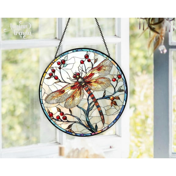 Dragonfly Stained Glass Suncatcher, Dragonfly Sun catcher, Dragonfly Window Hanging, In Door Decoration, Gift For Nana, Mother's Day Gift