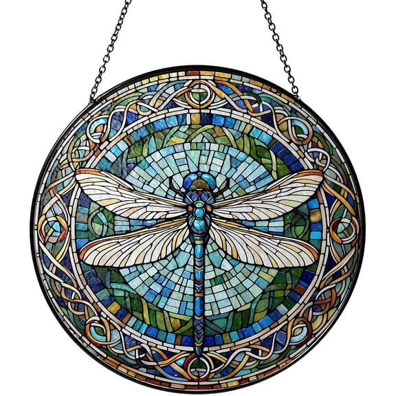 Dragonfly Stained Glass Window Hanging Sun Catcher Dragonfly Gifts for Women Wall Decor Handmade Sun Catcher Decoration for Garden Home Housewarming Gifts