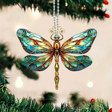 Dragonfly Stained Glass Window Hangings Dragonfly Car Hanging Ornament Dragonfly Suncatcher for Indoor Garden Window Home Decor