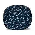 thumbnail image 1 of Dragonfly Storage Toy Bag Chair, Cold Toned Continuous Pattern of Nature Insect Minimalist Style Pastel Wings, Stuffed Animal Organizer Washable Bag, Large Size, Night Blue, by Ambesonne, 1 of 3