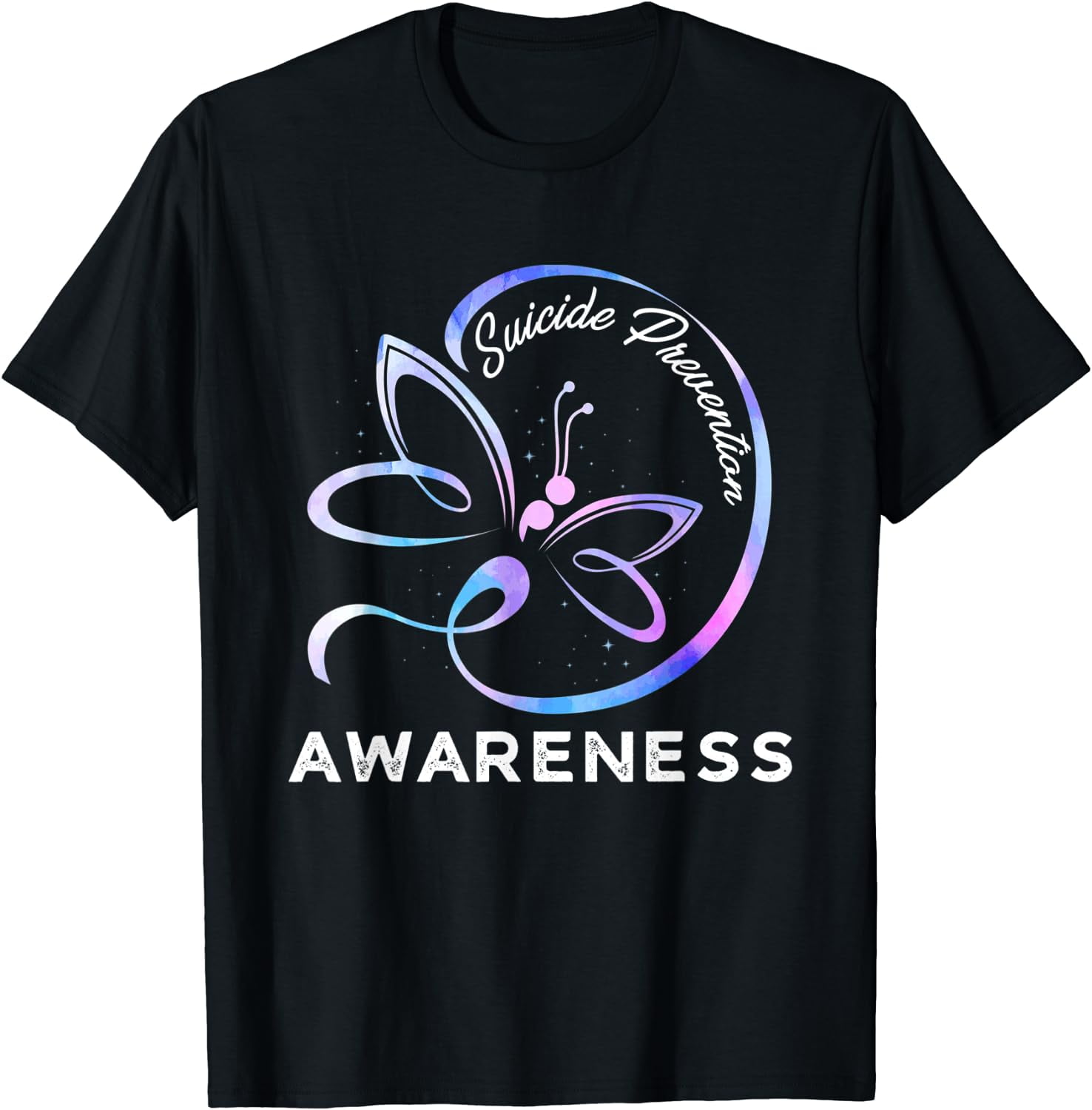 Dragonfly Suicide Prevention Awareness Pink And Teal Ribbon T-Shirt ...