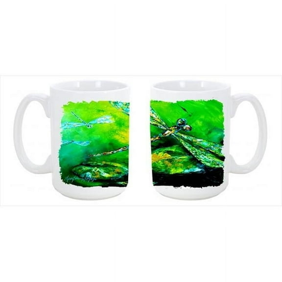 Dragonfly Summer Flies Dishwasher Safe Microwavable Ceramic Coffee Mug 15 oz.