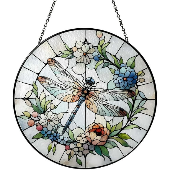 Dragonfly Sun Catcher Stained Glass Window Hanging Sun Catchers Indoor Window Dragonfly Gifts for Women Wall Decor Handmade SunCatcher Decoration for Garden Home Housewarming Gifts
