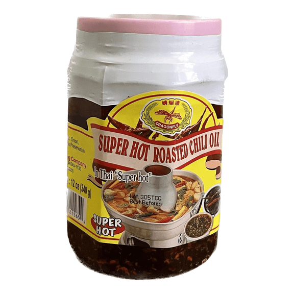 Dragonfly Super Hot Roasted Chili Oil - 340 Grams 12 Oz