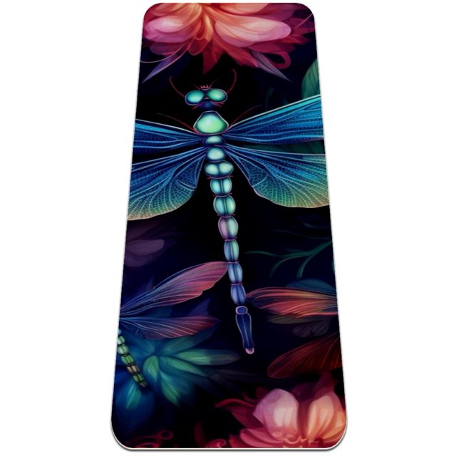 Dragonfly TPE Yoga Mat for Exercise, Workout Mat, Thick & Comfortable