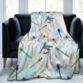 thumbnail image 1 of Dragonfly Throw Blanket Flannel Fleece Bed Blanket Lightweight Cozy Blanket Plush Blanket for Bedroom Living Sofa Car 50"x40", 1 of 6