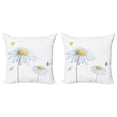 thumbnail image 1 of Ambesonne Dragonfly Throw Pillow Cover 2 Pack, Chamomile Soft Nature, 20", Yellow White, 1 of 6