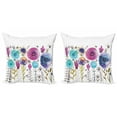 thumbnail image 1 of Ambesonne Dragonfly Throw Pillow Cover 2 Pack, Hello Summer Concept, 20", Pink Blue, 1 of 6