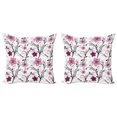 thumbnail image 1 of Ambesonne Dragonfly Throw Pillow Cover 2 Pack, Shabby Plant Florets, 24", Pale Pink Dried Rose, 1 of 2