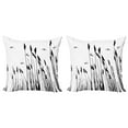 thumbnail image 1 of Ambesonne Dragonfly Throw Pillow Cover 2 Pack, Wheat Field Autumn, 16", Black White, 1 of 2