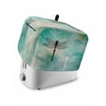 thumbnail image 1 of Dragonfly Toaster Cover 4 Slice, Large Kitchen Appliance Covers, Modern Abstract Gradient Teal Green Toaster Oven Cover with Loop, Bread Machine Cover Polyester Dust Cover Protection, 1 of 4